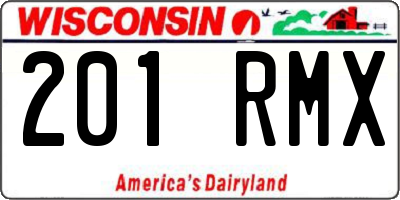 WI license plate 201RMX