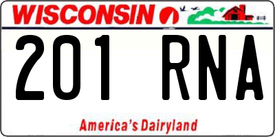 WI license plate 201RNA