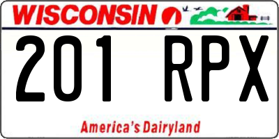 WI license plate 201RPX