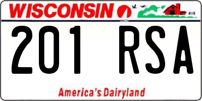 WI license plate 201RSA
