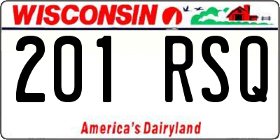 WI license plate 201RSQ