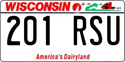 WI license plate 201RSU