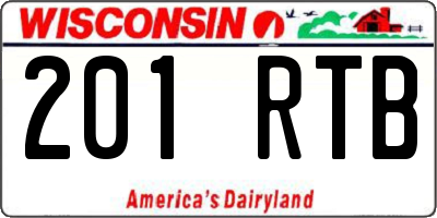 WI license plate 201RTB