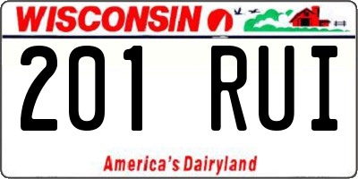 WI license plate 201RUI
