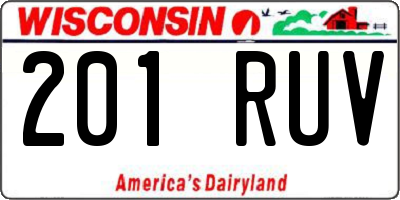 WI license plate 201RUV
