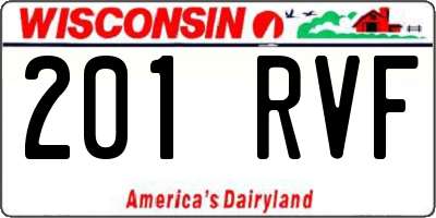 WI license plate 201RVF