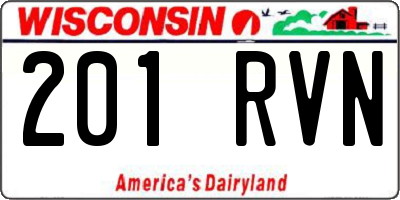 WI license plate 201RVN