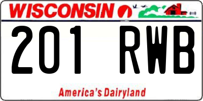 WI license plate 201RWB