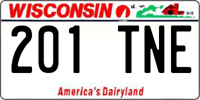 WI license plate 201TNE