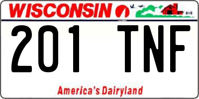 WI license plate 201TNF