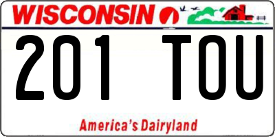 WI license plate 201TOU