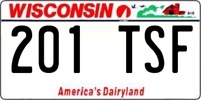 WI license plate 201TSF