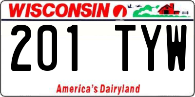 WI license plate 201TYW