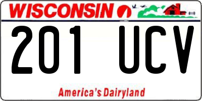 WI license plate 201UCV