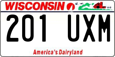 WI license plate 201UXM