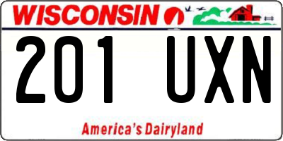 WI license plate 201UXN