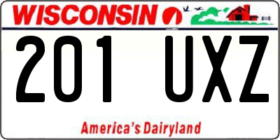 WI license plate 201UXZ