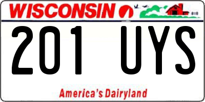 WI license plate 201UYS