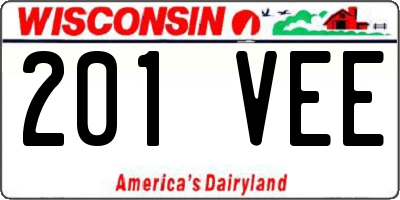 WI license plate 201VEE
