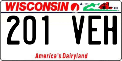 WI license plate 201VEH