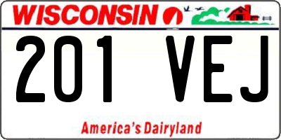 WI license plate 201VEJ