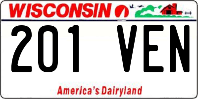 WI license plate 201VEN