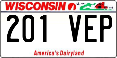 WI license plate 201VEP