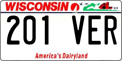 WI license plate 201VER
