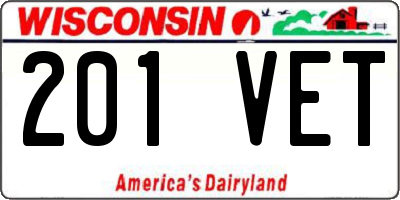 WI license plate 201VET