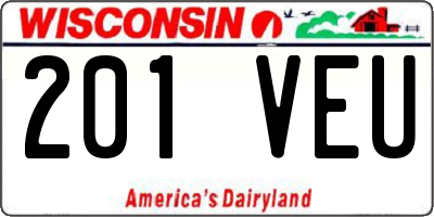 WI license plate 201VEU