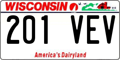 WI license plate 201VEV
