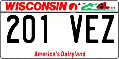 WI license plate 201VEZ