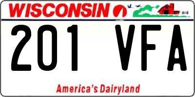 WI license plate 201VFA