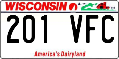WI license plate 201VFC