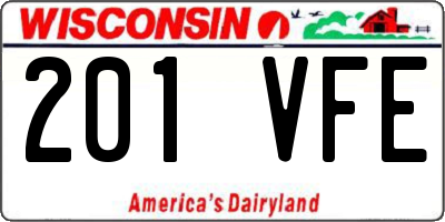 WI license plate 201VFE