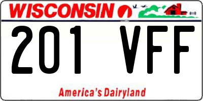 WI license plate 201VFF