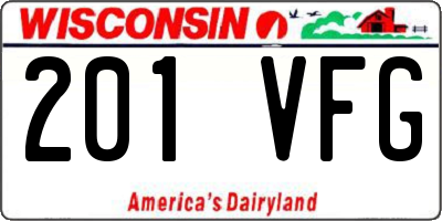 WI license plate 201VFG