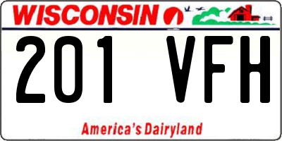 WI license plate 201VFH