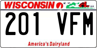 WI license plate 201VFM