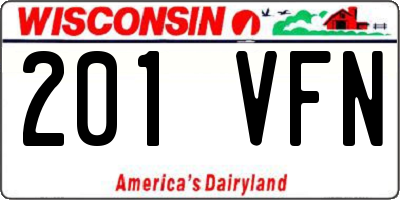 WI license plate 201VFN