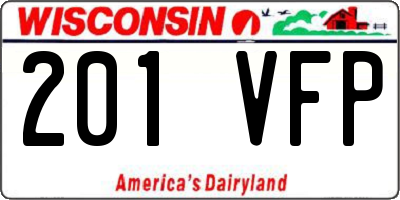 WI license plate 201VFP