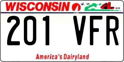 WI license plate 201VFR