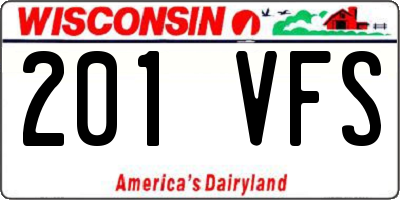 WI license plate 201VFS