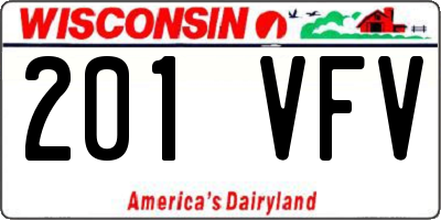 WI license plate 201VFV