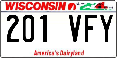 WI license plate 201VFY
