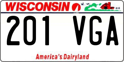 WI license plate 201VGA