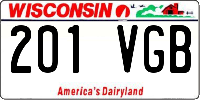 WI license plate 201VGB