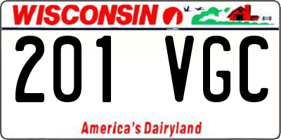 WI license plate 201VGC