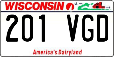 WI license plate 201VGD
