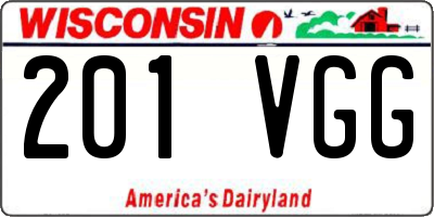 WI license plate 201VGG